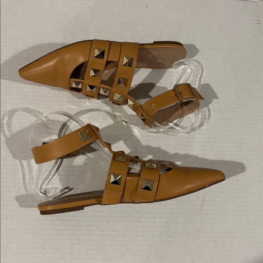 Mix No. 6 India Stud Ankle Strap Pointed Toe Flats - Size 6.5 - Picture 6 of 8